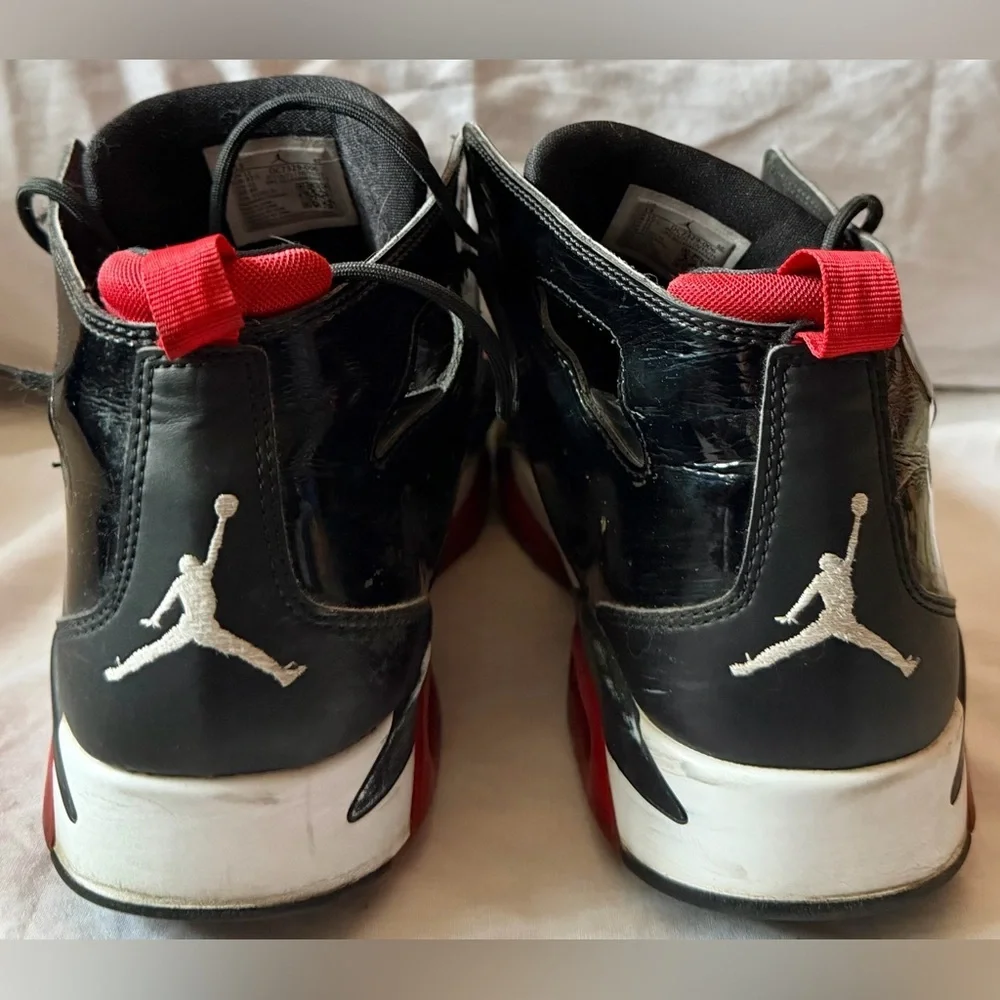 Air Jordan Flight Club 91 Bred, Patent Black/ Red DC7329-006 Men's Sz 13
